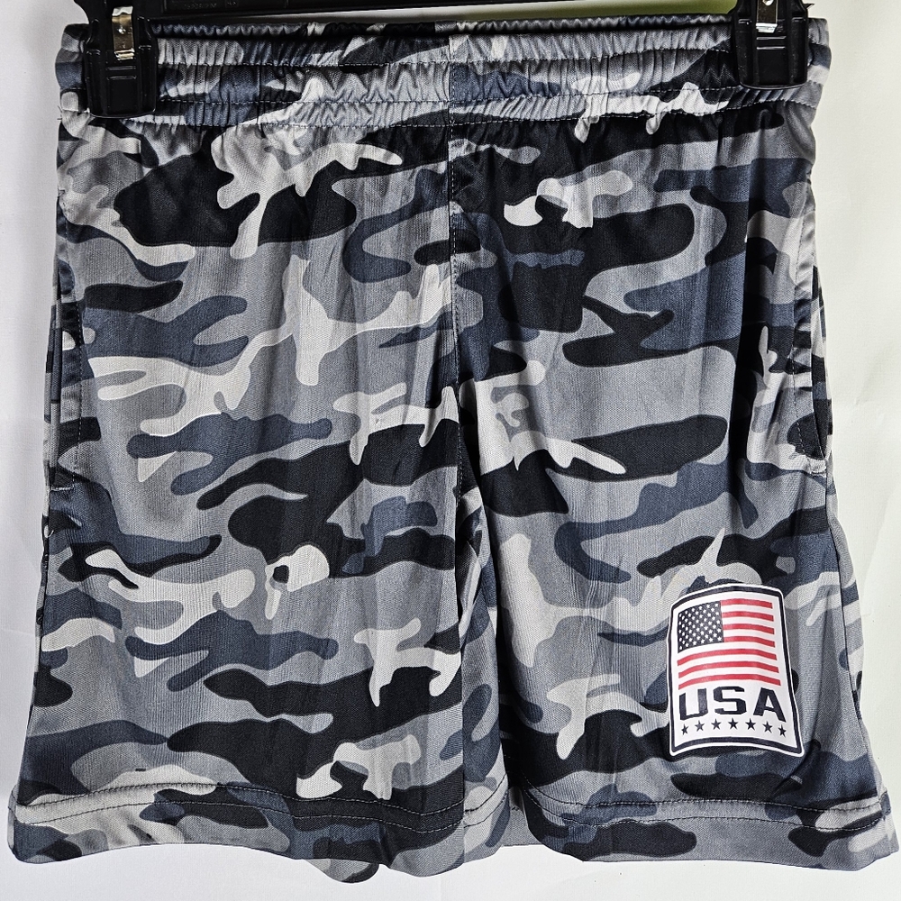 Eleven VS 11 Camo USA Shorts Size S | Summer Kidcore Sporty School Gorpcore Play